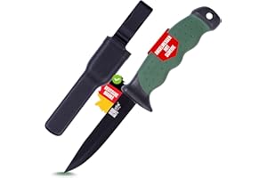 Zite Fishing Angelmesser inklusive Kunststoff Gürtel-Messerscheide - Robuster Klassiker - Fischmesser mit Anti-Rutsch Griff - Outdoormesser, Angler Messer feststehende Klinge, Fischermesser