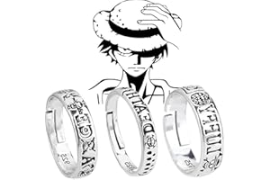 GAUEIOUR One Ring,Carving Letters, Ghosts, Symbol Rings,Vintage Fashion Good Friend Alloy Ring,Anime Cos Animation Accessories