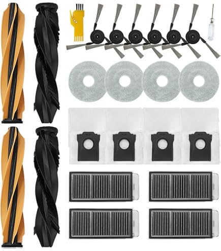Kit Accessoires Pour Robot Aspirateur Dreame X50 Ultra, L40s Pro Ultra, Mova V50 Ultra - 2 Brosses Principales, 4 Filtres, 6 Brosses Latérales, Etc.