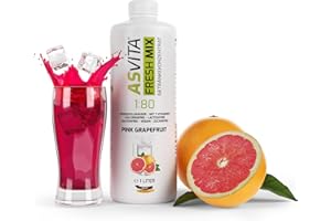 ‎ASVITA AsVita Getränkekonzentrat Fresh Mix 1:80-1 Liter Flasche - Sirup für Wassersprudler zuckerfrei, kalorienarm - 26 leckere Getränkesirup Geschmacksrichtungen (Pink Grapefruit)