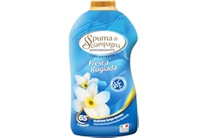 Spuma di Sciampagna - Ammorbidente Lavatrice Liquido Fragranza Fresca Rugiada, Formula Concentrata Neutralizza Odori Efficace Anche a Basse Temperature - 1300 ml - 65 Lavaggi