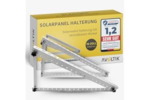 Avoltik supports de panneau solaire - Support de panneau solaire en aluminium - Support PV avec angle réglable pour toit, balcon et sol (1, 48 pouces (118 cm))