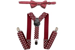 SUNTRADE Kind Kinder Clip-on Dot Strapse Elastische Y-Form Verstellbar mit Clips und Fliege Set für Jungen und Mädchen