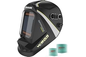 SONNLER Schweißhelm, großes Fenster10 x 9,3 cm, groß echte Farbe automatik schweißhelm, Solar-/Batterie-schweisshelme mit 4 Bogensensoren, breiter Schatten 4~5/9-9/13 Schweißmaske für Wig MIG ARC