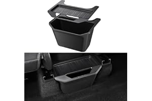 BASENOR 2025 2026 Newest Model Y Trash Can Organizer Rear Center Console Organizer Rear Bin 2nd Row Seat TPE Backseat Storage Box Garbage Can with Anti-Slip Lid Cover, for Model Y Accessories Gen 2