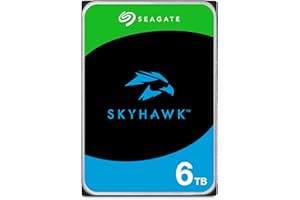 Seagate SkyHawk 6To, Disque Dur Interne de vidéosurveillance, 3.5 Pouces, SATA 6Go/s, 256 Mo de mémoire Cache, pour système de caméras de sécurité, Ouverture Facile, Services Rescue (ST6000VXZ09)