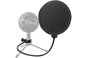 Haquno Microphone Pop Filter Swivel with Double Layer Sound Shield Guard Windscreen for Blue Yeti and Any Other Microphone Du