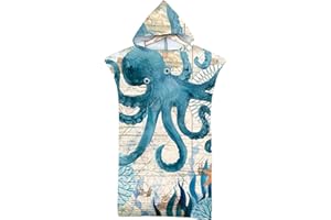 Proumhang Changement Peignoir de Bain Changing Towel, Poncho de Surf avec Capuche Serviette de Bain à Capuche Adulte Serviette de Plage Adulte imprimé Taille Unique Style 24 75 x 110cm