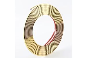 GKKBUFF Gold Self Adhesive 3d Wall Edging Strip Peel and Stick Trim Seam Wall Sticker Decor Tape Decorative for Ceiling/Corner/Mirror/Furniture/Door/Wardrobe/Home and Auto Decor (0.8CM*10M/0.31IN*32.8FT)