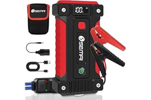 VFMFM SEMAI Jump Starter Power Pack, 1500A Car Battery Booster Jump Starter for Up to 6.0L Gas and 5.0L Diesel Engines, 12000mAh Jump Pack with LCD Screen and LED Flashlight for 12V Vehicles Motorcycle