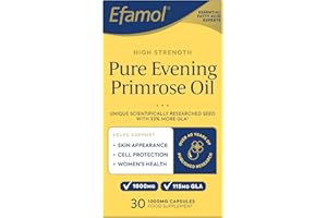 Efamol High Strength Pure Evening Primrose Oil Capsules | 30 Evening Primrose Oil Capsules 1000mg | 115mg GLA | Helps Support Smooth Skin | 1 Month Supply | 1 Tablet Per Day