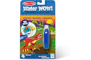 Melissa & Doug - Wassereinfärbungsbrett – Dinosaurier, Dinosaurier malen mit Wasser Malbuch, Wassermalbuch ab 3 4 5 6 Jahre, Magic Water Colouring Book, Wasserzauber Malbuch, Malbücher für