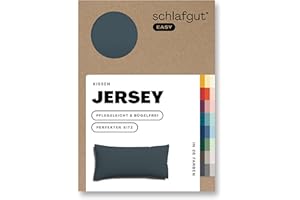 ‎SCHLAFGUT Schlafgut Easy Jersey Kissenbezug 40x80 cm Grey Deep mit 100% Baumwolle, superweicher & atmungsaktiver Kopfkissenbezug