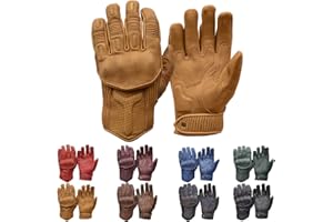 Goldtop Mens Silk & Unlined Predator CE APPROVED Leather Motorcycle Gloves | Knox CE Armoured Floating Knuckle Protection Perforated Unlined Summer Gloves