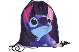 SALGIA Bolsas de Cuerdas para Infantils,Stitch bolsa mochila cordones,Gymsack Infantil Bolsas,mochila cuerdas guardería,con patrón Stitch, para deportes,escuela,natación,playa,camping,viajes