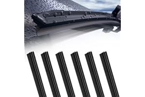 alwaiiz Pack of 6 Windscreen Wipers Rubber 800 mm, Boneless Wiper Rubber, Windscreen Wiper Rubber, Sold by the Metre, Universal, Windscreen Wiper Replacement Rubber, Can be Cutted