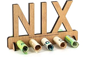 Giftota - Originelle NIX Geburtstag Geldgeschenk Holz - Nichts Geburtstagsgeschenk - NIX Geschenk - Geschenke aus Holz - Geschenke Geldgeschenk für Frauen und Männer
