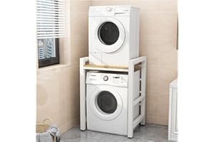 BYOBLU Waschmaschinenschrank Überbauschrank Waschmaschine Trockner Schrank Wäschetrockner Küche Badezimmer Regal Waschmaschinenregal Waschmaschinenüberbau Badezimmermöbel, 3 Höhenverstellbar