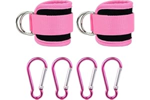 Scettar 2Pcs Ankle Straps for Cable Machine, Adjustable Double D-Ring Ankle Cuff Straps, Comfortable Gym Ankle Strap Glute Workouts Leg Extensions Curls, Booty Hip Abductors Exercise for Men and Women