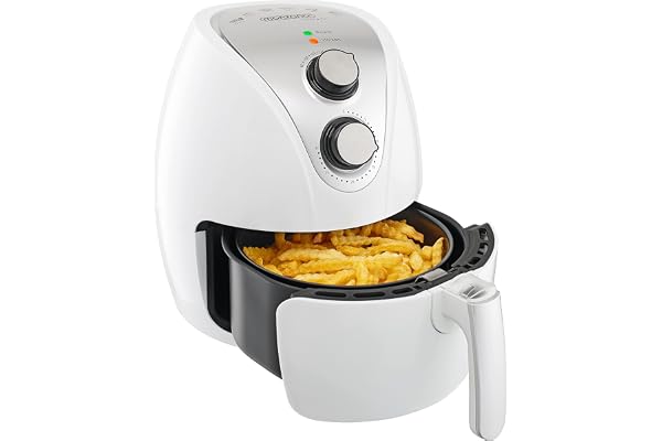 Friteuse sans huile 9en1 Friteuse électrique 3,6L 1500W blanc Température réglable Livre de recettes