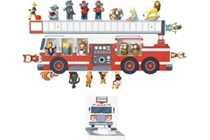 ‎JP JOURNEY JP Journey Tonie Regal Junge Feuerwehr Magnet - Wandregal Aufbewahrung für Magnetische Figuren, Sehr Leicht aus Forex, 60 x 23 cm (Feuerwehr mit Box-Halter)