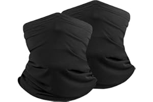 FAMINESS Sturmhauben 2 Stück Mütze Gesichtsmaske Sturmmaske Gesichtstuch UV-Schutz Hals Gamasche Maske Unisex Damen Männer Balaclava Fahrrad Tuch Funktionstuch Halstuch Kopftuch Motorradmaske Schwarz