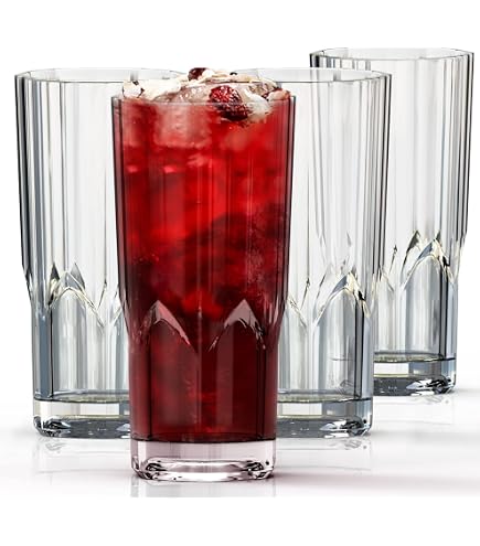 Volila Verres à Eau Incassables - Lot De 6 Gobelets Transparents En Plastique 550 Ml | Réutilisables, Empilables, Idéal Pique-Nique, Barbecue & Quotidien