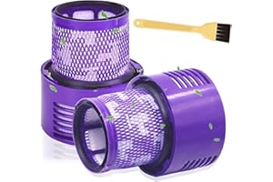 LAPONO Filtr do Dyson V10 SV12, Cyclone HEPA Wymienne filtry do odkurzaczy, zmywalne, ze szczotką do czyszczenia Absolute Animal Total Clean Motorhead Wymień # DY-969082-01 (2 szt.)