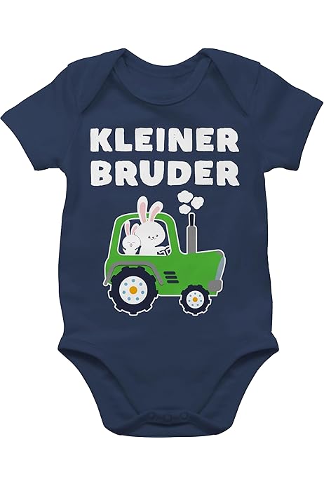 Baby Body Langarm - Kleiner Bruder Mit Sternen In Hellblau