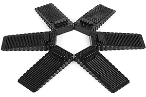 DasWas 6x Klin do Drzwi Antypoślizgowy Gumowy Korek | Silikonowe Stopery do Drzwi na Wszystkie Podłogi | Klin Drzwiowy do Układania w Stosy do Mocowania Wszystkich Drzwi do Domu, Biura | Czarny