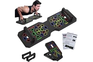 PGTC Push-Up Board,Wielofunkcyjna Składana deska do Pompek,System Treningu Siłowego z 24 Pozycjami Uchwytów do Pompek,Podłogowa Sztanga do Pompek Przeznaczona do Treningu Klatki Piersiowej