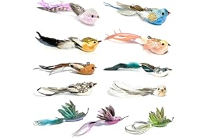 ZAYLUMO 11 PCS Realistic Bird Cat Wand Replacement – Handcrafted Feather Toys for Interactive Play, Ideal for Cat Wands & Home Décor