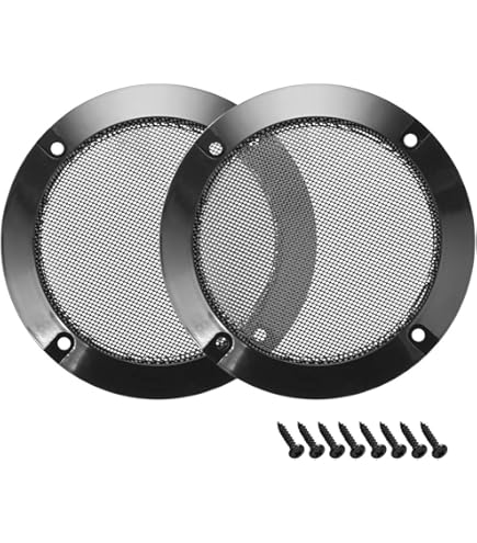 X AUTOHAUX 5" Speaker Grills Cover Mesh Round With Mounting Screws