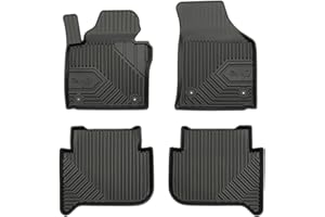 MOTOS Alfombrillas de Goma para Volkswagen Touran I 2003-2010 Mejore la Comodidad de Sus Viajes con la Alfombra Antideslizante Car No.77- Alfombrillas de Coche para Varias Estaciones