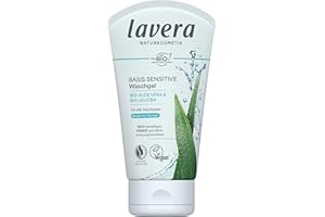 ‎LAVERA lavera basis sensitiv Waschgel Bio Aloe Vera & Jojoba ∙ Belebt & erfrischt ∙ Vegan Bio Pflanzenwirkstoffe Naturkosmetik Natural & innovative Gesichtsreinigung ,125 ml (1er Pack)