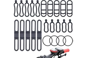 Aimeke 24 Stück Fahrrad Silikonband Fahrradlicht Gummiband Taschenlampe Befestigungsband Halterung Fahrrad Stretch Gummiringe