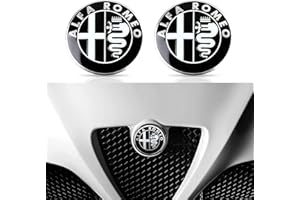 HENGYUESHANG 2 pegatinas de 74 mm para el logotipo de Alfa Romeo, para Giulietta Spider Mito 147 156 159 166 GT Stelvio Giulia Car Styling (negro)