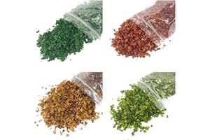 chiwanji 4 Uds. de Hojas de Micropaisaje de 33ml, Arbustos, Árboles, Grupos de Vegetación en Miniatura, para Tren Paisaje Ferroviario, Hojas Artificial de Ferrocarril para Modelo