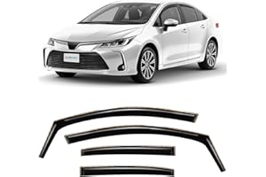 CLIM ART In-channel Wind deflectors for/compatible with Toyota Corolla 2018-2026 E21 - Rain deflector - Car accessories - Car wind deflectors - Sun, Rain & Noise Protection - Warranty -4 Set D
