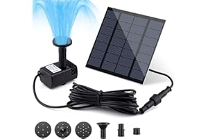 ROYEO Solar Fountain Water Sprayers with Solar Powered Panel kit 6 Nozzles Water Feature Pump for Garden, Pool, Bird Bath,Pond, Aquarium, Fountain Supplies