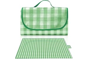 HW CASA Coperta Picnic Impermeabile 300 x 200 CM,Telo Picnic Stuoia Campeggio con Maniglia, all'Aperto Lavabile Coperta da Spiaggia Picnic, Tappetino da Picnic per Spiaggia, Viaggi, Campeggio