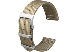 Anbeer Cinturino in nylon a sgancio rapido in due pezzi con passante in metallo, cinturino in nylon intrecciato a doppio strato