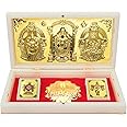 ARNAVIRA Gold Plated Tirupati Balaji Padmavati Photo Frame with Charan Paduka Pocket Temple for Diwali Gift, House Warming Gifts Return Gift Puja Box (Balaji Gold White)