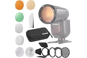 NEEWER CRM2 Kit d'Accessoire Magnétique pour Flash Tête Ronde Z1-C/N/S,Z2-C/N/S/F,Z2Pro-C/N/S/F Compatible avec Godox V1 Speedlites avec 14pcs Adaptateur Diffuseur Modificateur Contrôle de Speedlight