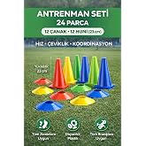 Leyaton 24 Par&ccedil;a Antrenman Seti, 12 Antrenman Hunisi 12 Antrenman &Ccedil;anağı, 23 cm, &Ccedil;ok Renkli