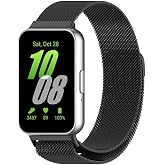 Dexmon Galaxy Fit 3 İle Uyumlu Kordon &Ccedil;elik Paslanmaz Tel &Ouml;rg&uuml; Tasarımlı Mıknatıslı Flexible Kayış