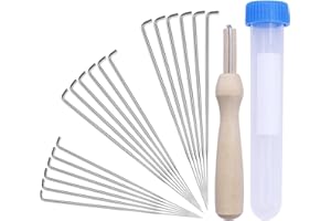 RUOXIXI 20 Teiliges Nadelfilz Set,18Stücke Filznadeln mit 1 Holzgriffen,Wollfilz Filzen Starter Bausatz,Filzen Nadeln,Filznadel Werkzeug für Anfänger,Professionelle DIY Wollfilz Projekte mit Flaschen