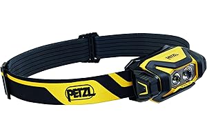 Petzl PIXA R profesjonalna lampa czołowa LED, 600 lumenów, wodoszczelność IP68, możliwość ładowania, czarno-żółta