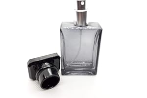 ZÉNITUDE GLASSWORKS Flacone spray per profumo in vetro vuoto rettangolare grigio trasparente (50 ml)