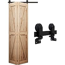 Wolfbird Schuifdeurrail, 76 cm, opvouwbaar, set met ophangwielen, vouwdeursysteem, vouwdeurset voor deuropening van 50-66 cm
